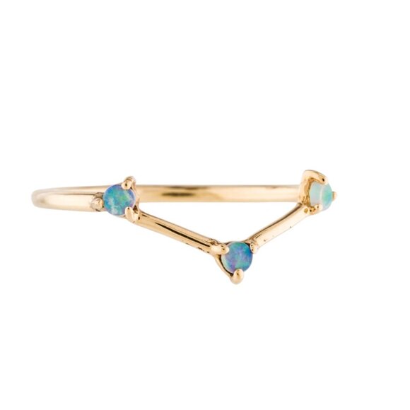 WWAKE Three-Step Triangle Opal Ring - Size 5 - Picture 3 of 9